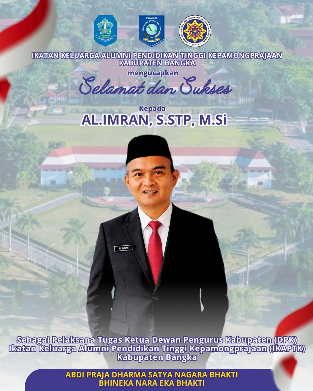 Detail Ucapan Selamat Atas Terpilihnya Plt. Ketua DPK IKAPTK KEP BABEL