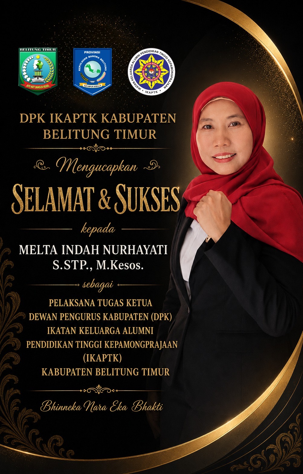Detail Ucapan Selamat Atas Terpilihnya Plt. Ketua DPK IKAPTK KEP BABEL